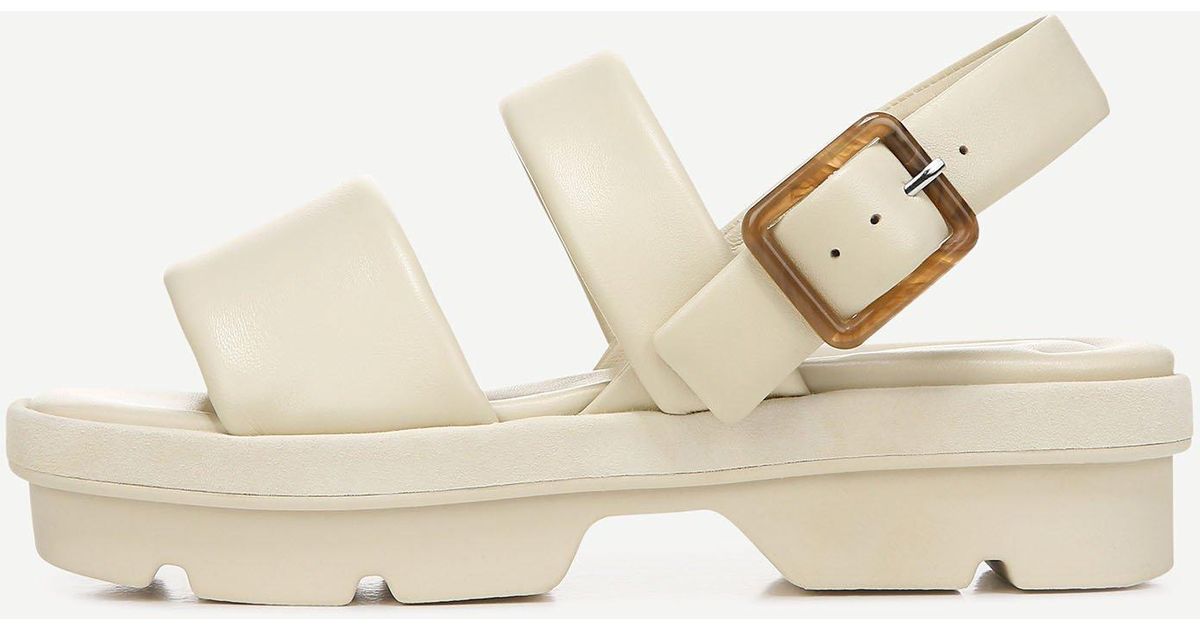 Vince Bowie Leather Lug-sole Slingback Sandal in Natural | Lyst