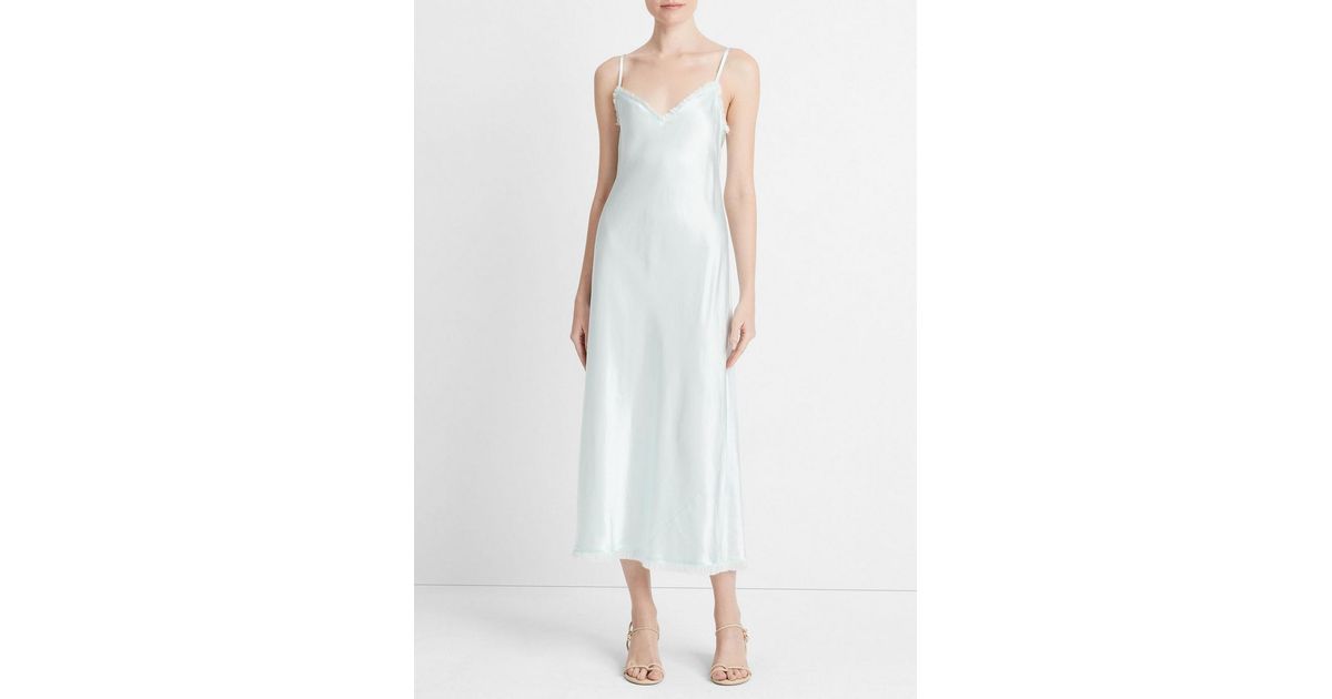 Buy Satin Frayed-Edge Bias Camisole Dress for USD 445.00 | Vince