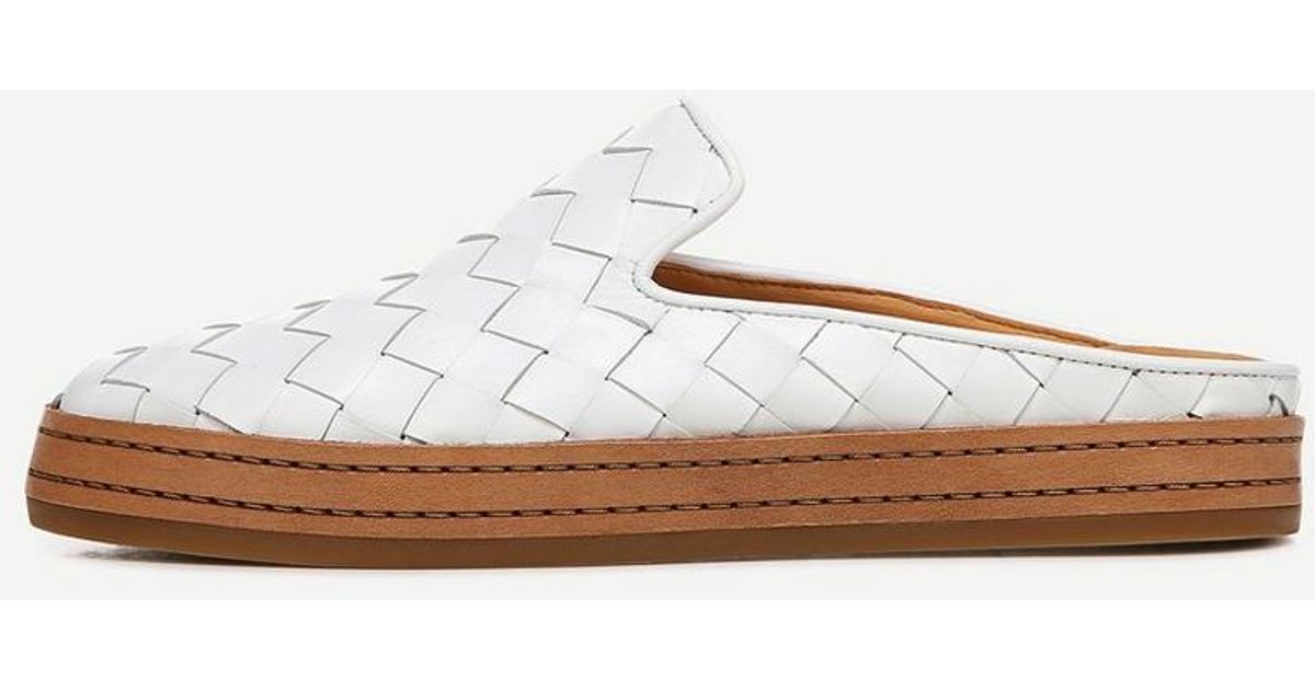 Vince Canella Woven Leather Slipon Sandal in White Lyst