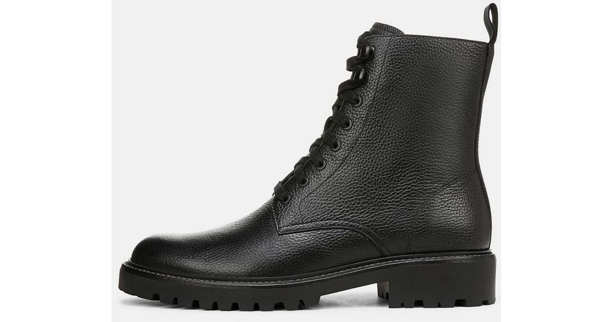 VINCE Dominic Men’s Black Textured Leather Boots Lace Up/ Side Zip Lug Sole Sz 9 Women main image 3