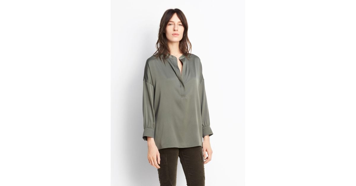Vince Womens Shirred Drape Pullover