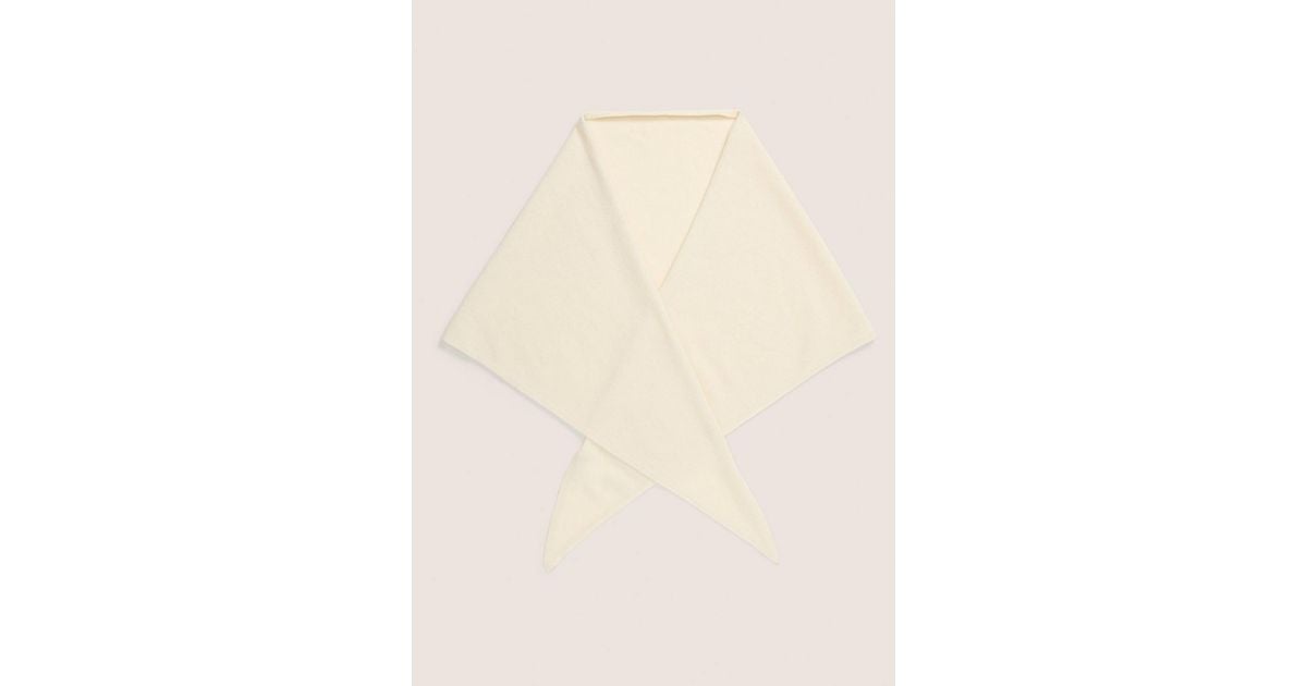 Triangle Multicolour Vince Cashmere Triangle Scarf in Natural | Lyst UK