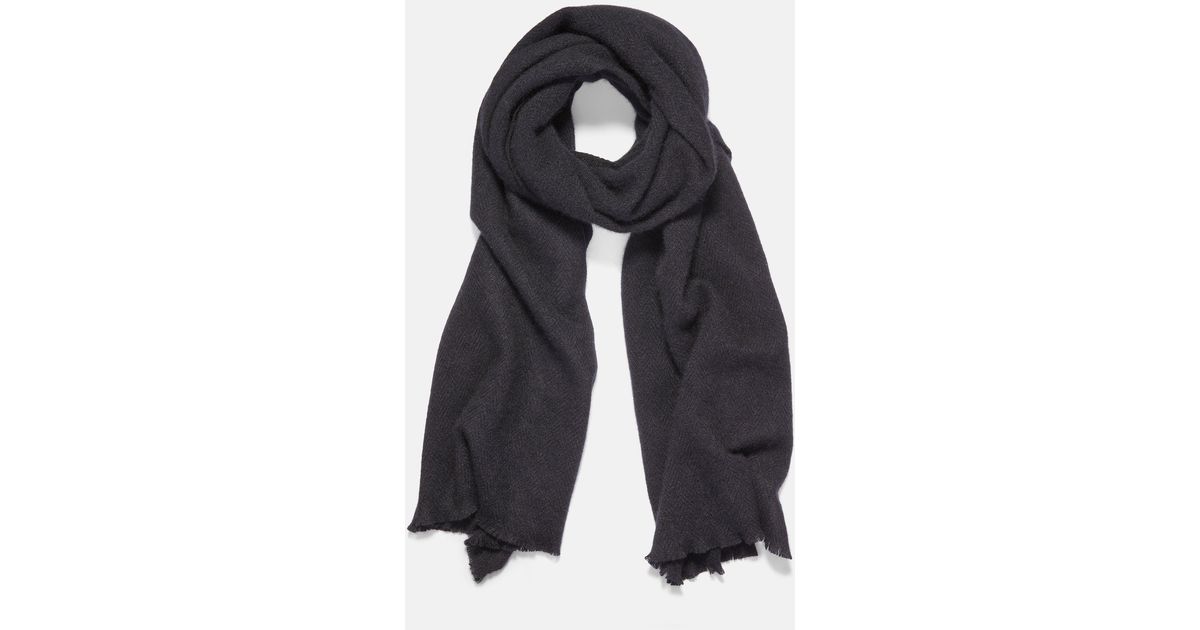 Vince Men's Cashmere & Wool Blend Rib Knit Scarf - Shaker Stitch Texture, Cold Weather Essential