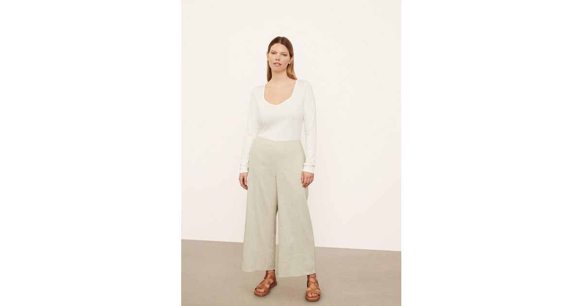 vince tie front crop wide pant