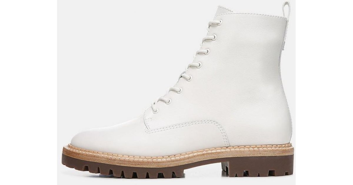 Vince Cabria Leather Lug Boot in White - Lyst