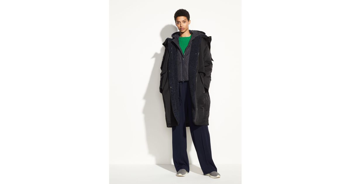 vince mixed media puffer coat