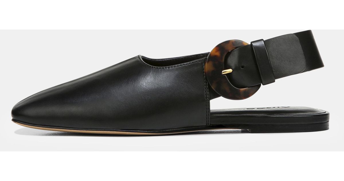 vince leather cadot buckle shoe