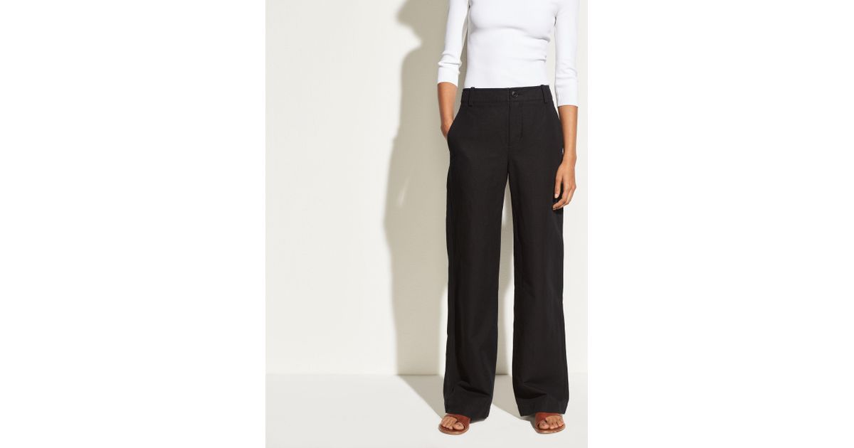 Vince High-rise Linen And Cotton Wide 