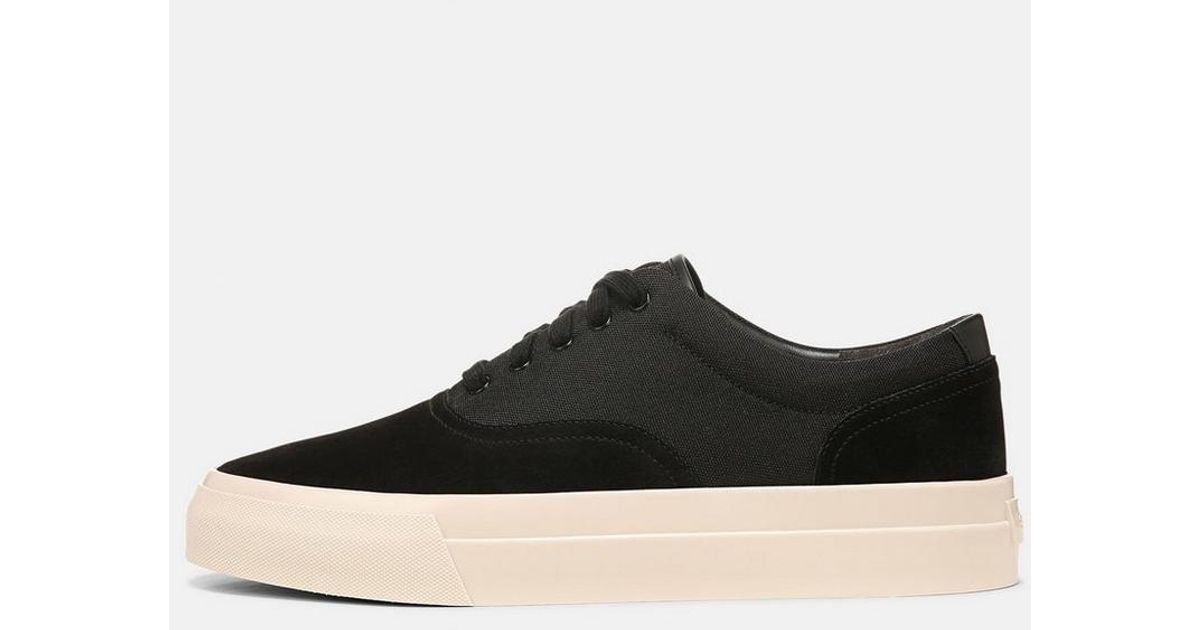 Vince Sonny Suede And Canvas Sneaker in Black for Men Lyst