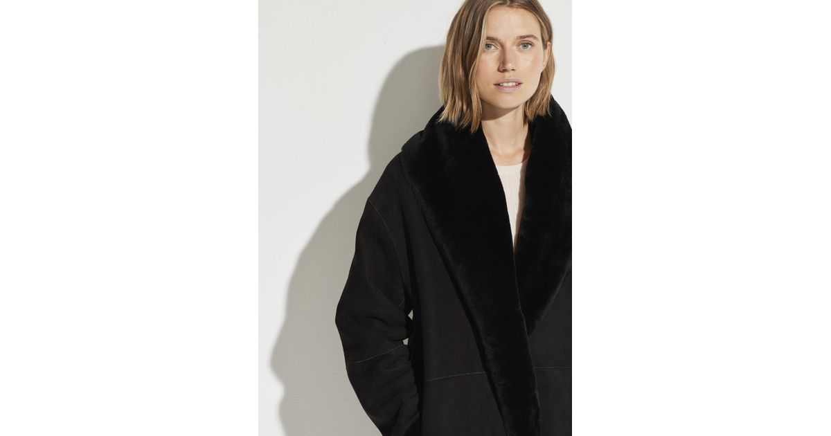 vince shearling cardi coat