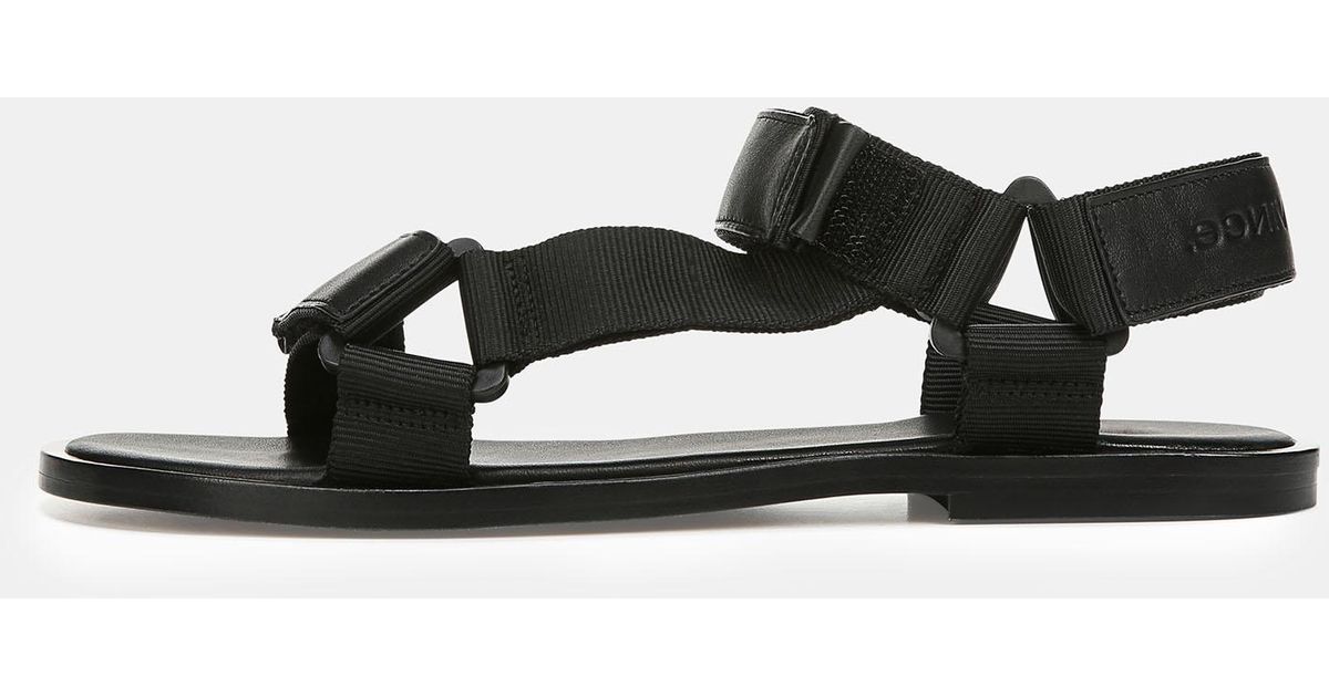 vince black leather sandals