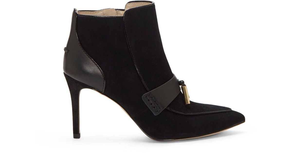 Vince Camuto Canvas Shiro Point-toe Bootie in Black - Lyst