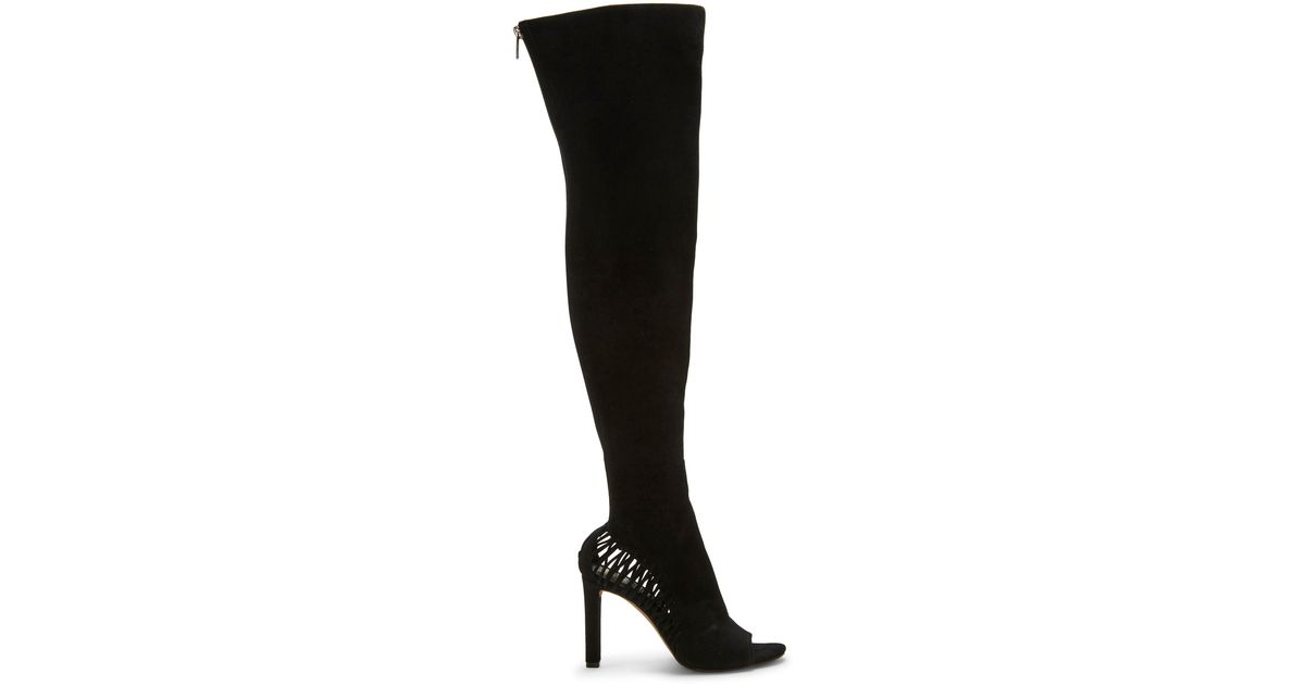 vince camuto black suede over the knee boots