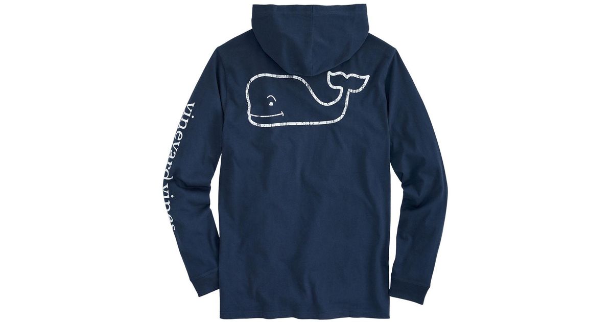 Vineyard Vines Cotton Longsleeve Vintage Whale Graphic Hoodie in Blue