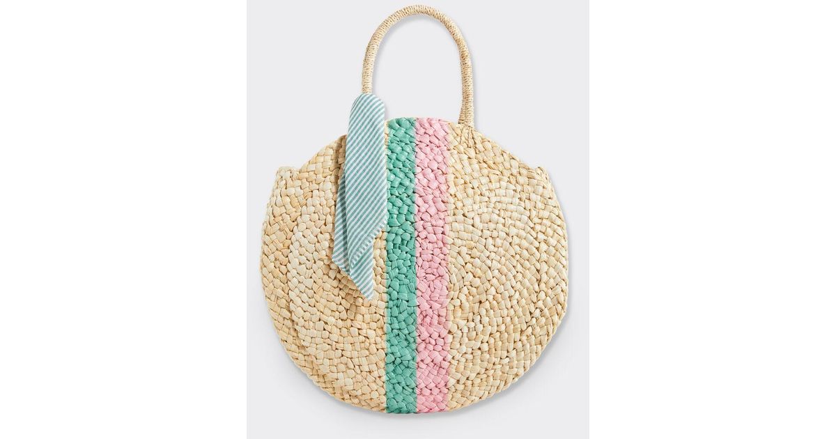 straw circle tote bag