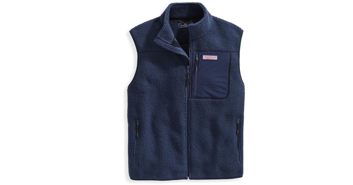 Vineyard Vines Synthetic Sherpa Vest in Blue for Men Lyst