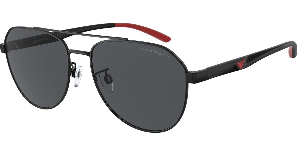 Emporio Armani Ea2129D 300187 Sunglasses Metal Pilot Normal in Black ...