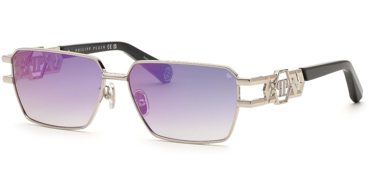 Philipp Plein Spp210M Plein Icon Edge 579V Sunglasses Metal Squared ...