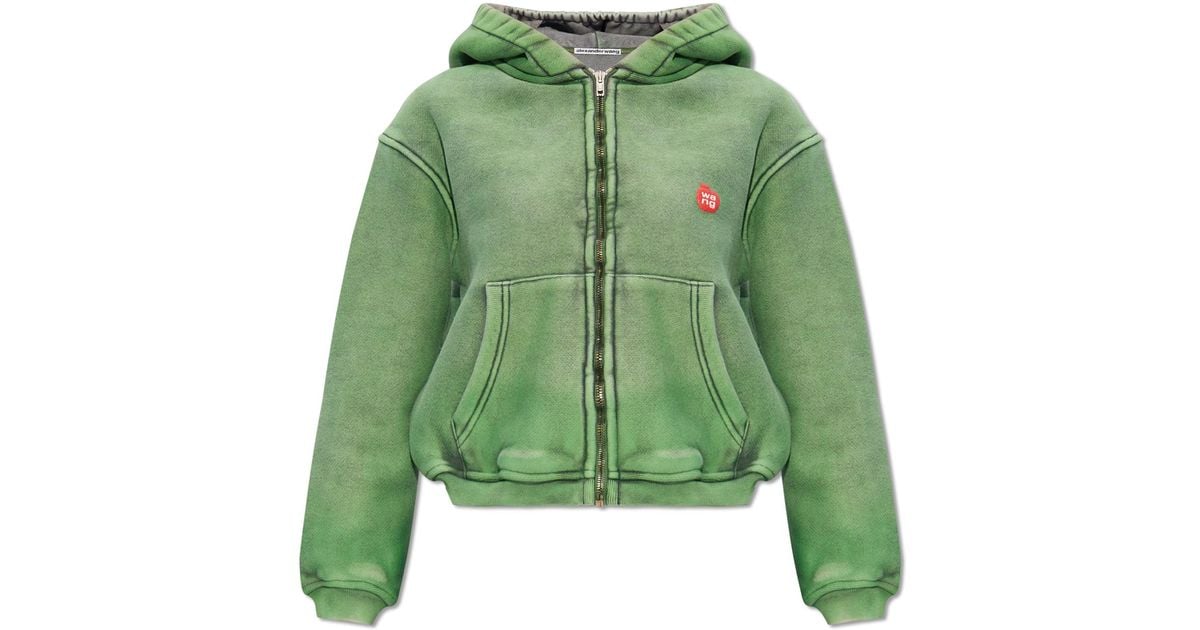 Alexander Wang Hoodie With Logo, in Green | Lyst