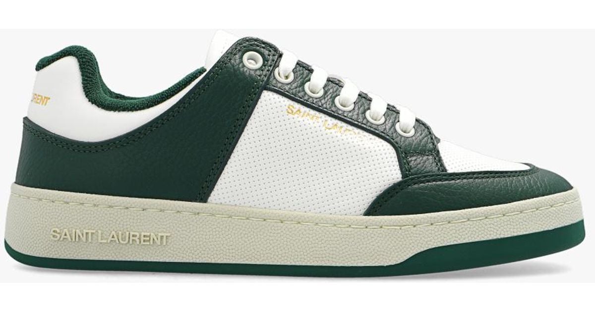 Saint Laurent Leather 'sl/61' Sneakers in Green for Men | Lyst UK