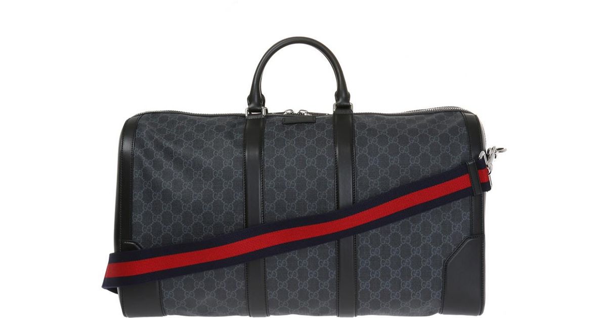 Gucci Leather Holdall in Grey (Gray 