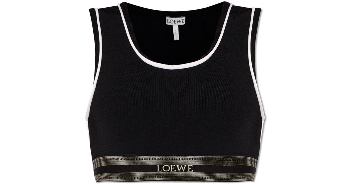 Womens Tanks Camis Women Cropped Knit Tank Designer Loewe T Shirt