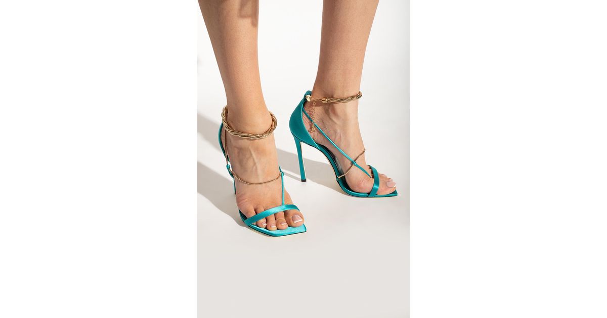 Jimmy Choo 'oriana' Heeled Sandals in Blue | Lyst