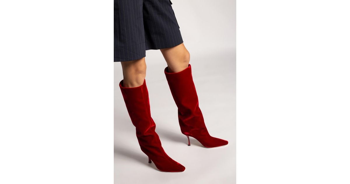 Jimmy Choo 'chad' Heeled Boots in Red | Lyst