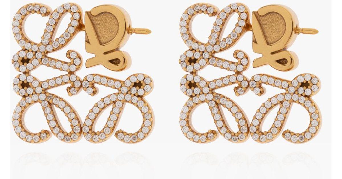 Loewe Logo-shaped Earrings in White | Lyst