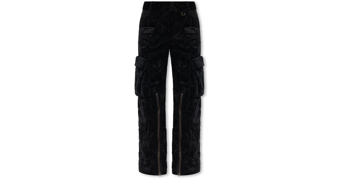 Acne Studios Velvet Cargo Trousers in Black Lyst