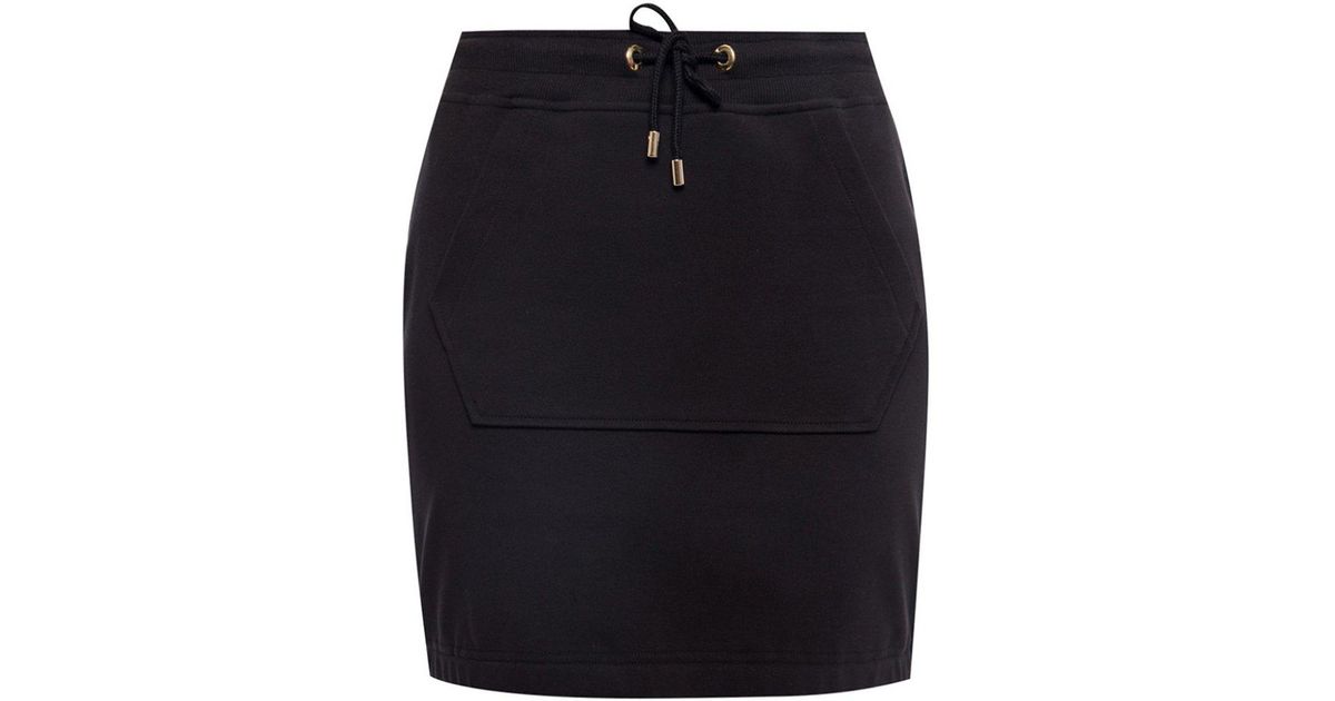 Moschino Cotton Drawstring Skirt in Black - Lyst