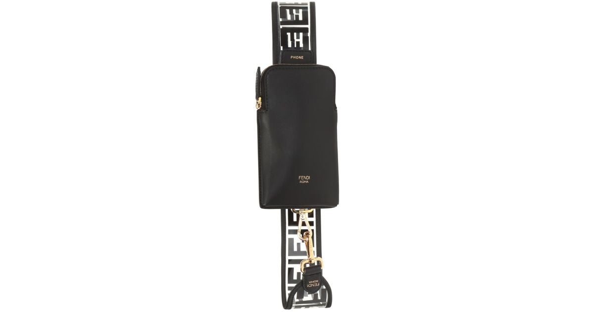 Fendi Bag Strap With Phone Case in Black Lyst