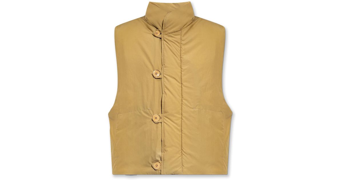 Lemaire Vest With Standing Collar in Yellow | Lyst