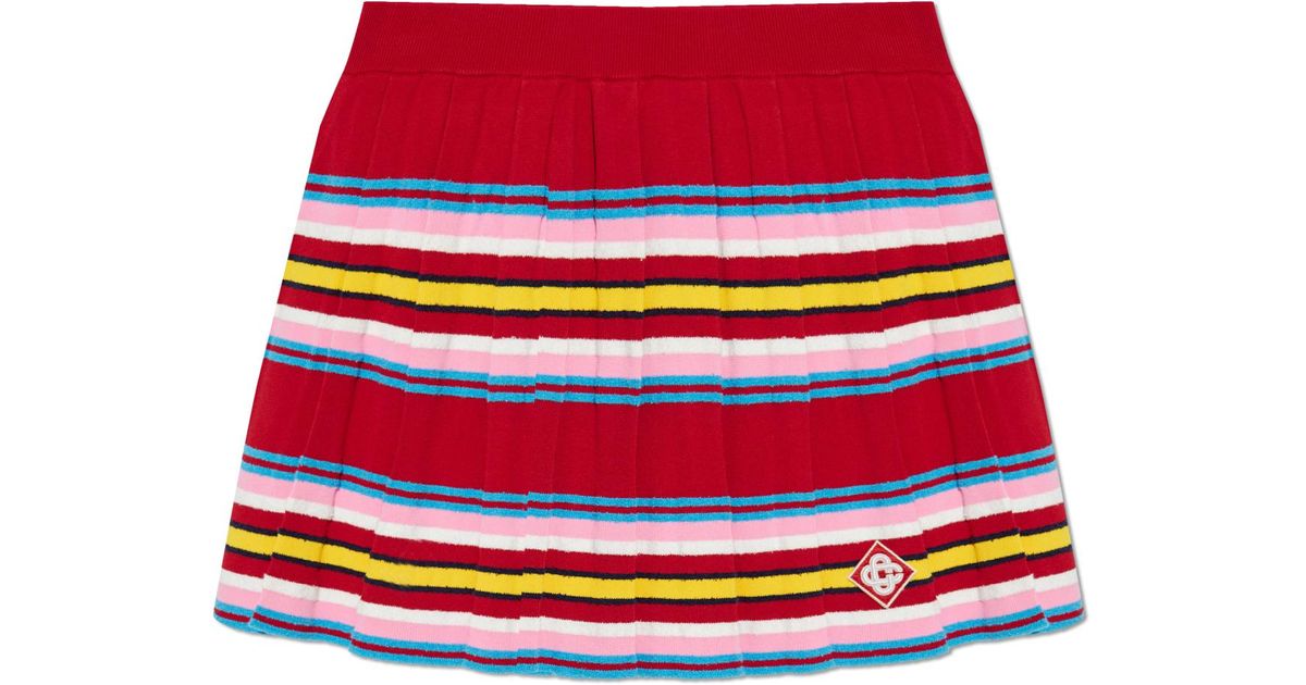 ミニスカート Casablanca Red Pleated Skirt CASABLANCA Pleated Skirt in Red | Lyst