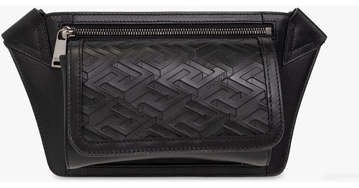 Versace La Greca Belt Bag in Black for Men Lyst