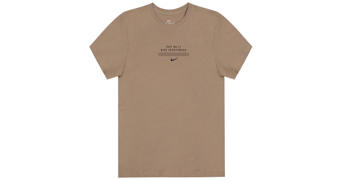 Nike Cotton Logo T-shirt in Brown for Men | Lyst Australia