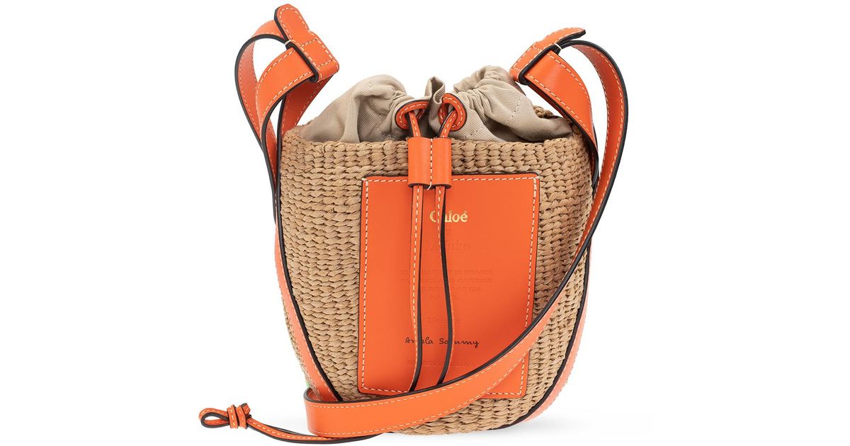 Chloé Cotton ' Basket Small' Shoulder Bag in Orange - Lyst
