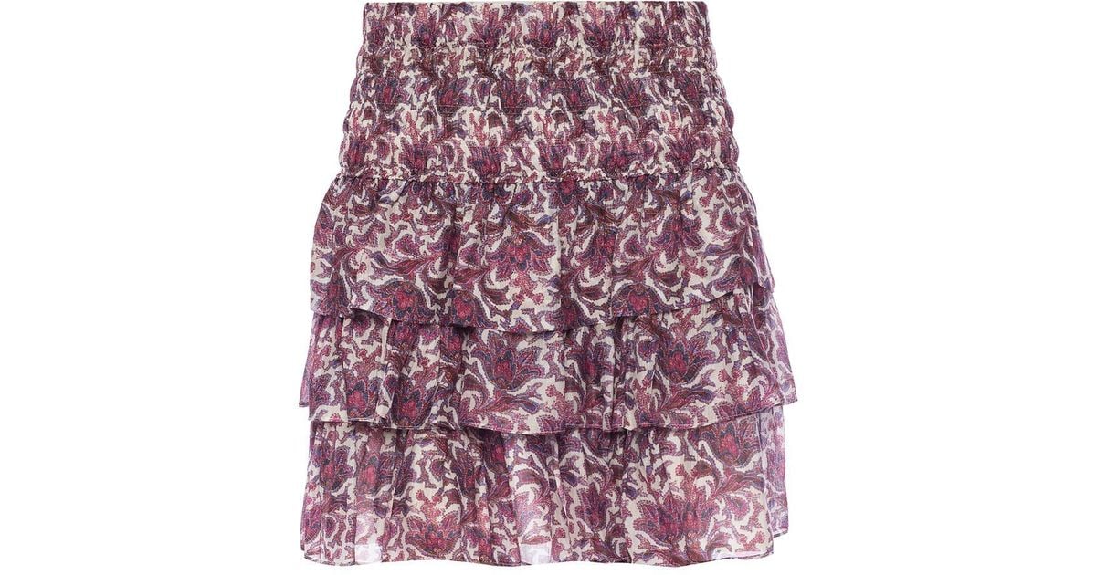 Isabel Marant Silk Ruffled Skirt - Lyst