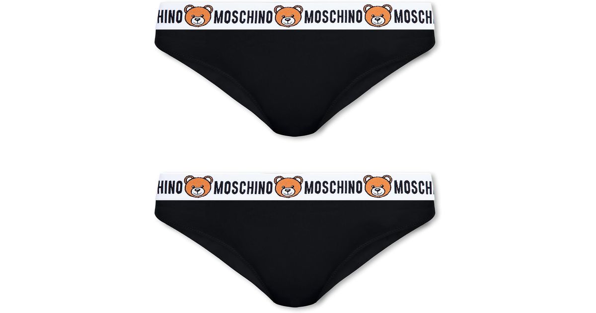 Moschino Branded Briefs 2-pack in Black