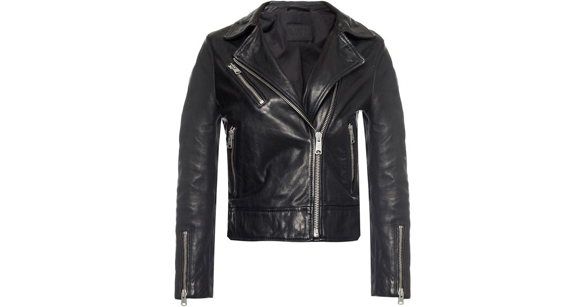 AllSaints 'fia' Leather Jacket in Black - Lyst