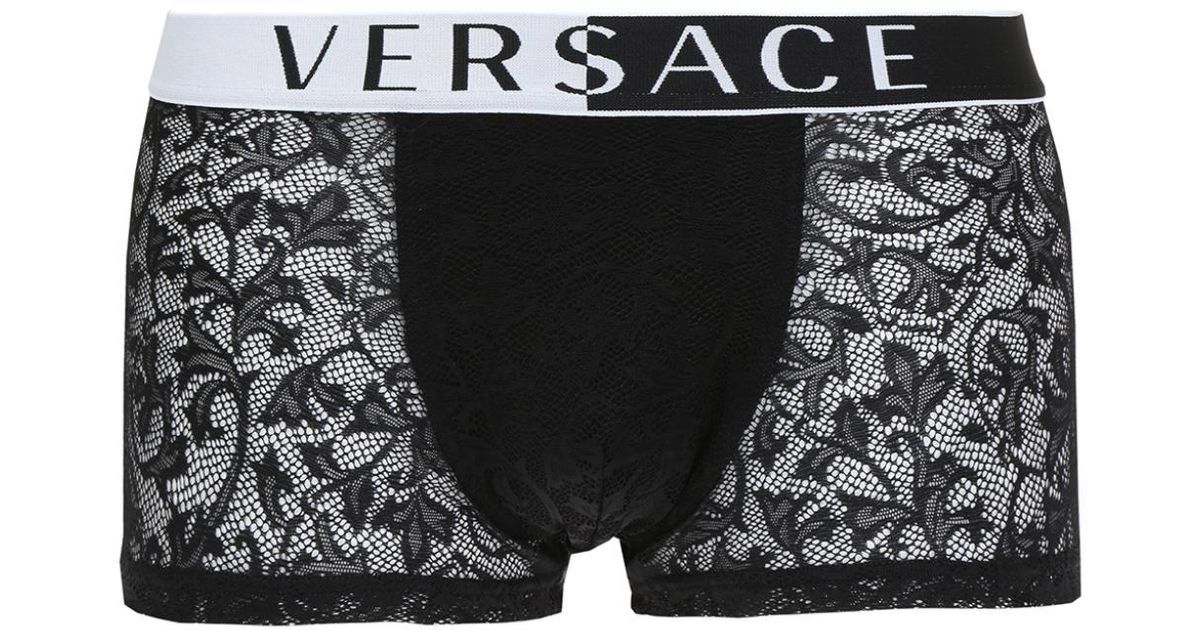 Versace Lace Boxers in Black for Men | Lyst