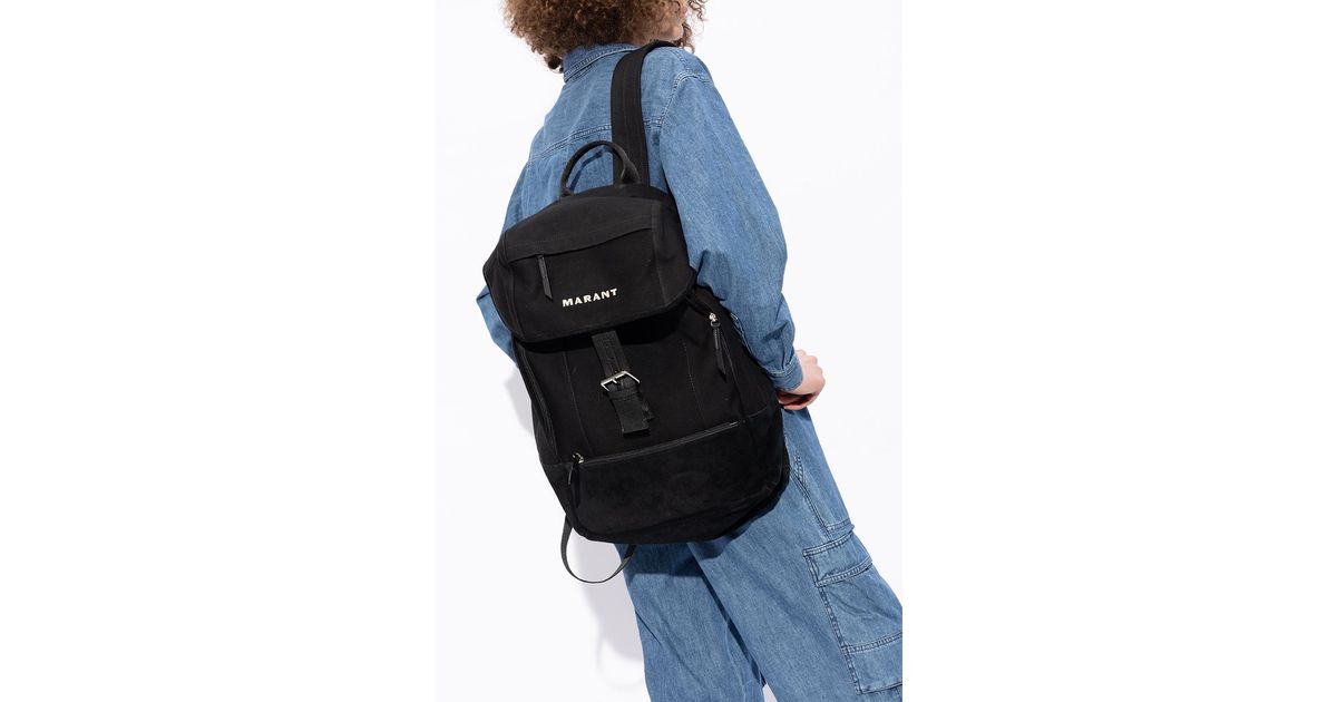 Isabel Marant 'troy' Backpack With Logo, in Black | Lyst Isabel Marant 'troy' Backpack With Logo, in Black | Lyst