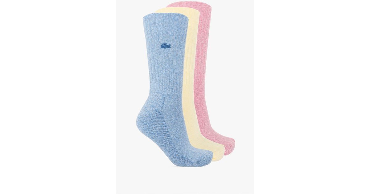 Lacoste Branded Socks 3-pack in Blue for Men | Lyst
