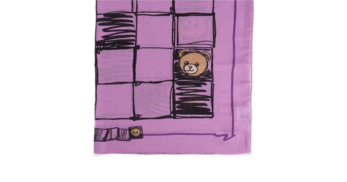 MOSCHINO soft tartan wool scarf