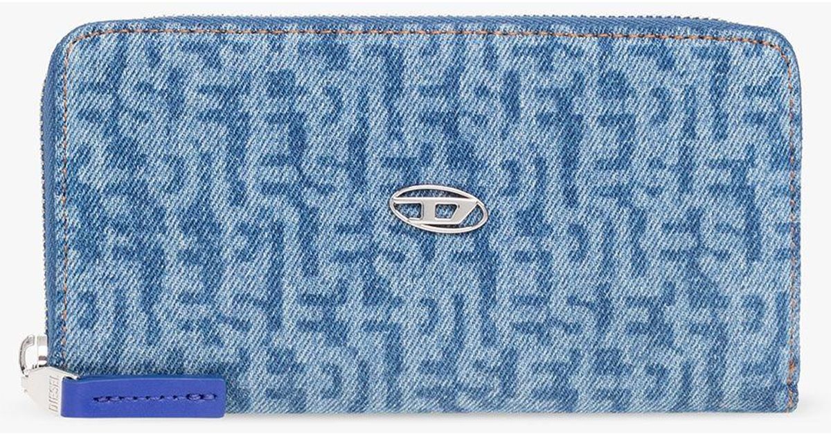 DIESEL 'garnet' Denim Wallet in Blue | Lyst