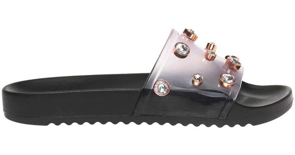 Sophia Webster Rubber 'dina' Slides in Black - Lyst