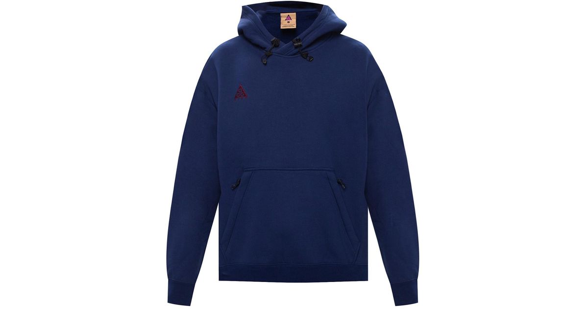 Nike 'acg' Hoodie With Logo Navy Blue for Men Lyst