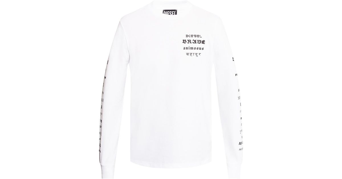 diesel white long sleeve shirt