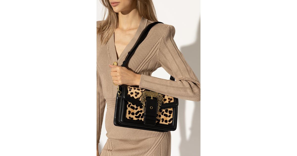 Versace Jeans Couture Shoulder Bag With Animal Motif in Beige (Black