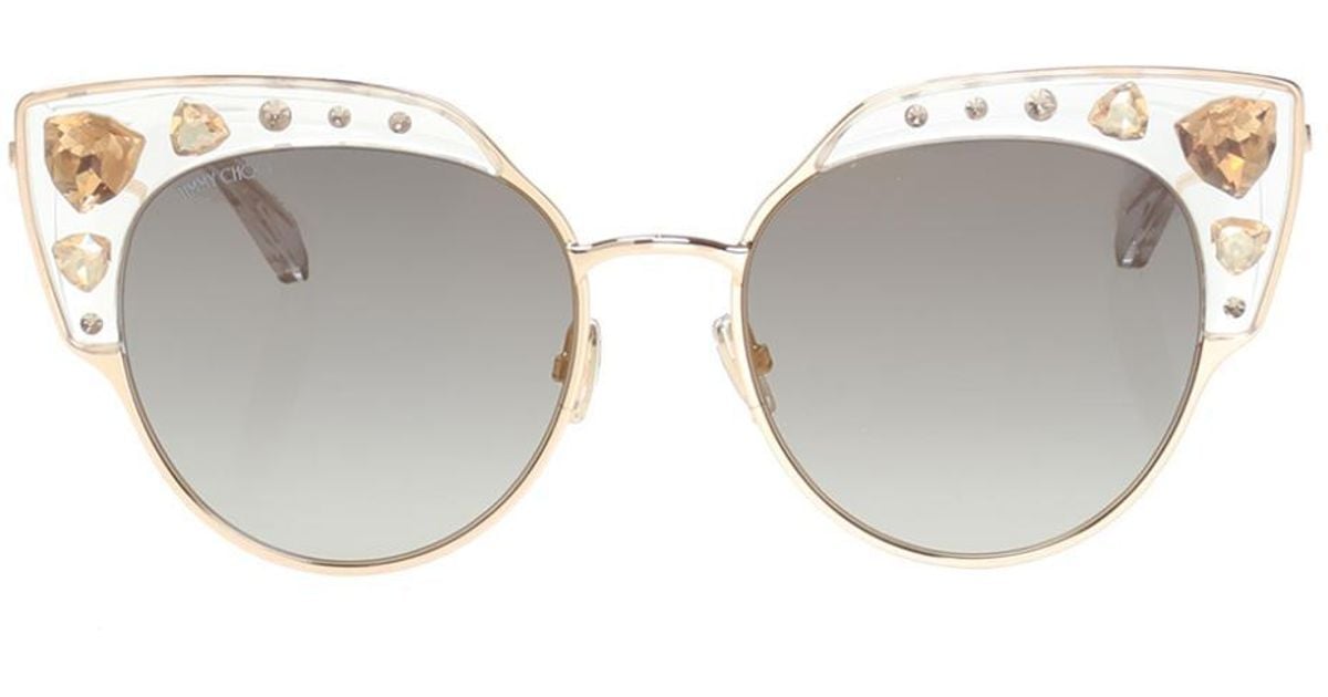 Jimmy Choo 'audrey' Sunglasses With Swarovski Crystals Lyst